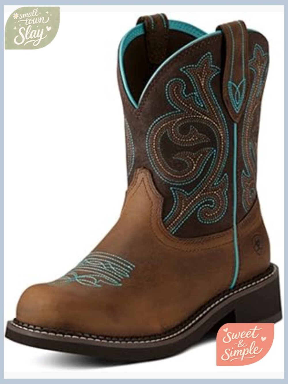 Women's Western Boots - Mid-Calf Cowgirl Boots - Slip-On Round Toe - Waterproof